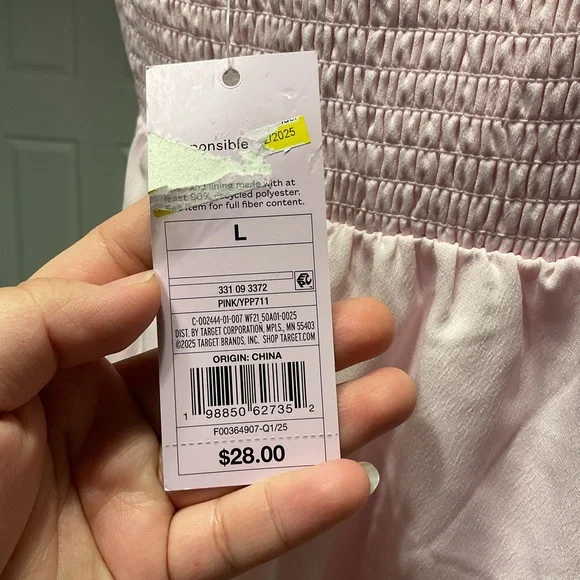 NWT Wild Fable Women’s Embroidered Crepe Mini A-Line Mini Dress- Pink L - Picture 3 of 9